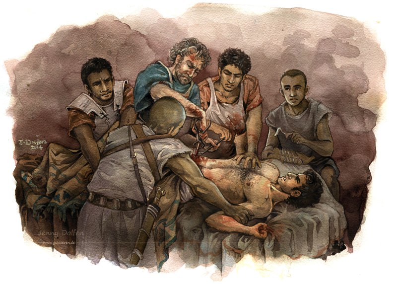 Not from "Cannae": Hannibal, wounded during the siege of Saguntum.