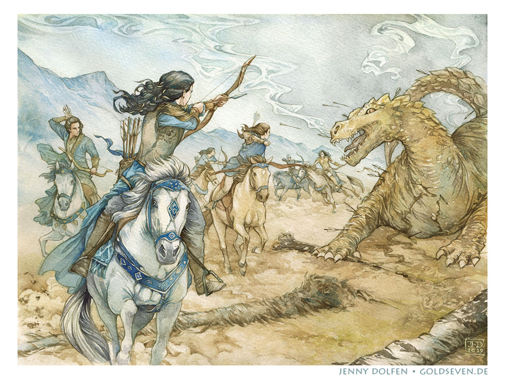 The Eye of Glaurung Signed Print Tolkien Art Fantasy 